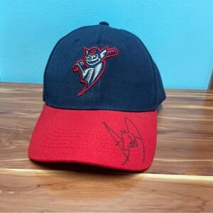 Bats signed Navy and Red Baseball Cap used